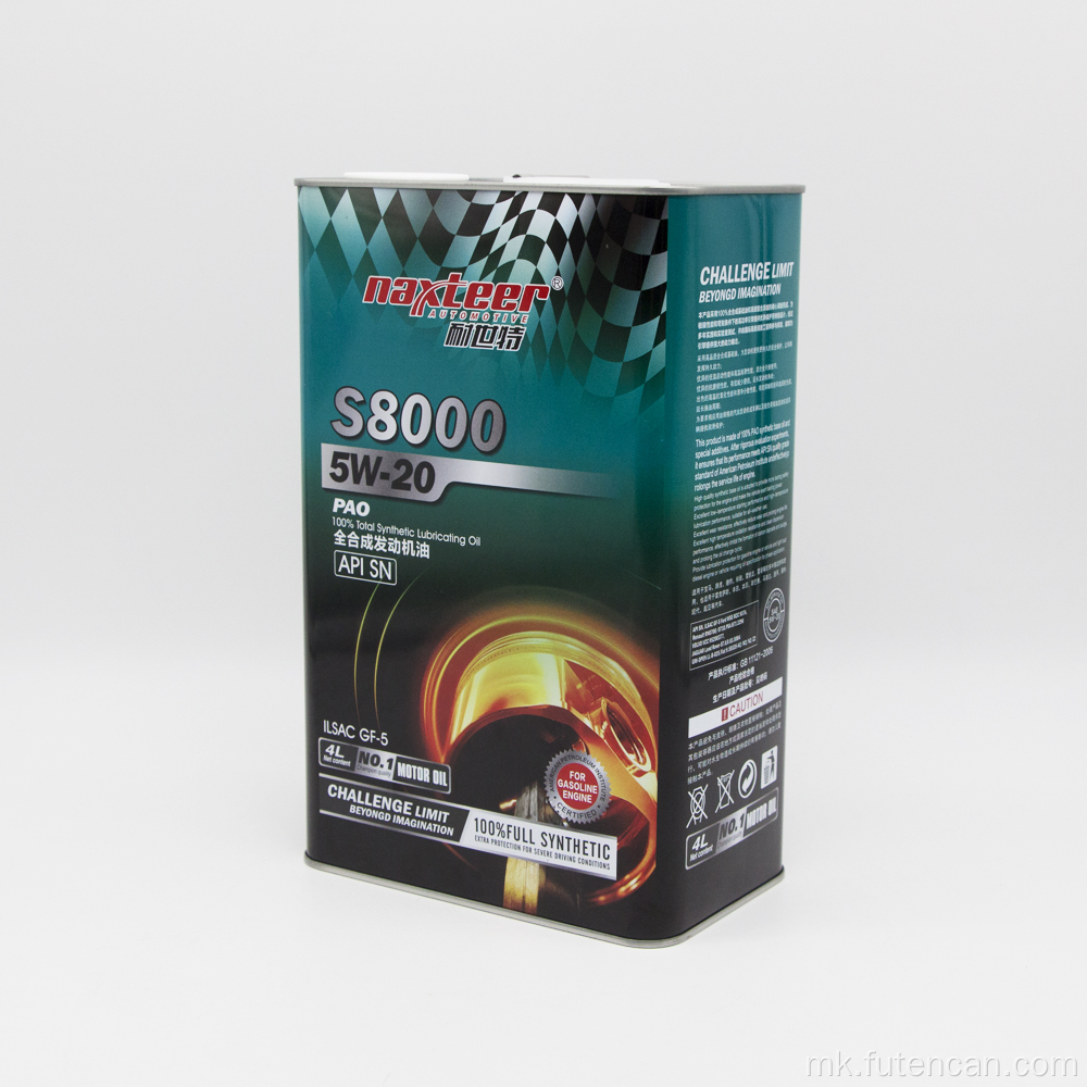 Правоаголна лимена конзерва за масло за подмачкување