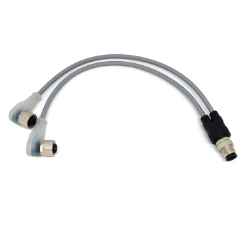 M12 Y type connection cable with led
