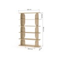 Wood Floor-Standing Bookshelf 3-Tier Storage Shelf