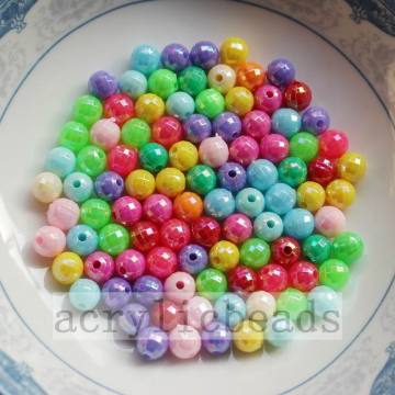 Colors fashion plating AB earth acrylic solid beads