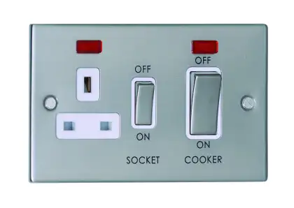 45A DP 13A Switched Socket & Neon