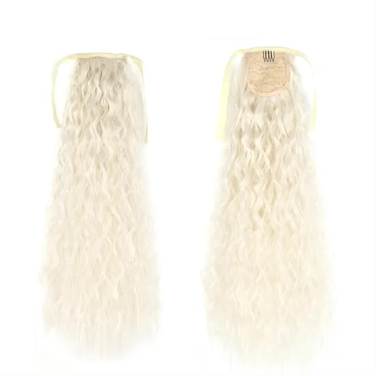 Natural Indian Virgin Cheveux Afro Kinky Curly Hair Ponytail Real Bandage Clips Ponytails Synthetic Hair Extensions Wrap Around