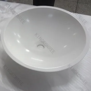 Top Grade Acrylic Solid Surface Wall Hung Sink &amp; Basin Kkr Bathroom Wash Basins