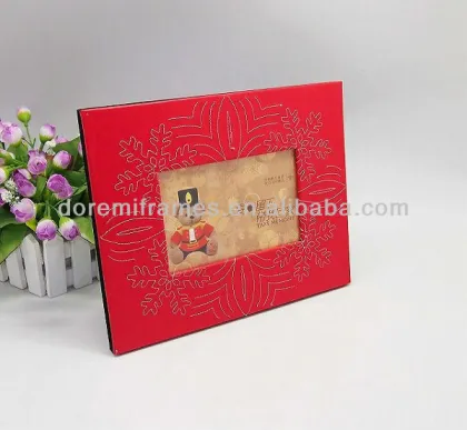 Red leather and custom paper photo frame