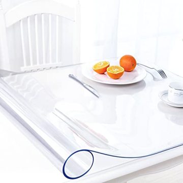 Clear Plastic Desk Mat - Office Shelf Surface Protector Table Cloth Cover