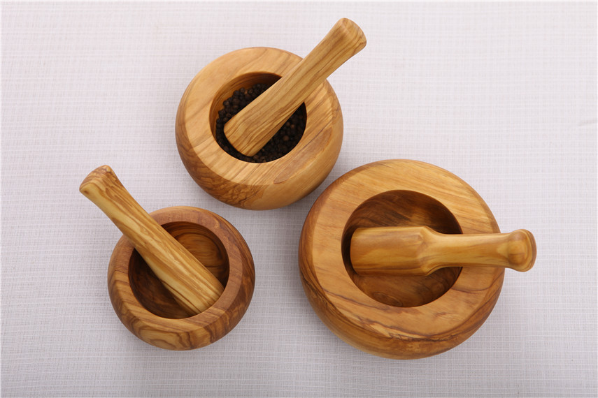 Olive Wood Mortar And Pestle