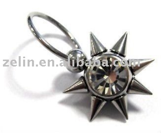 eyebrow ring with solar drop body piercing jewelry