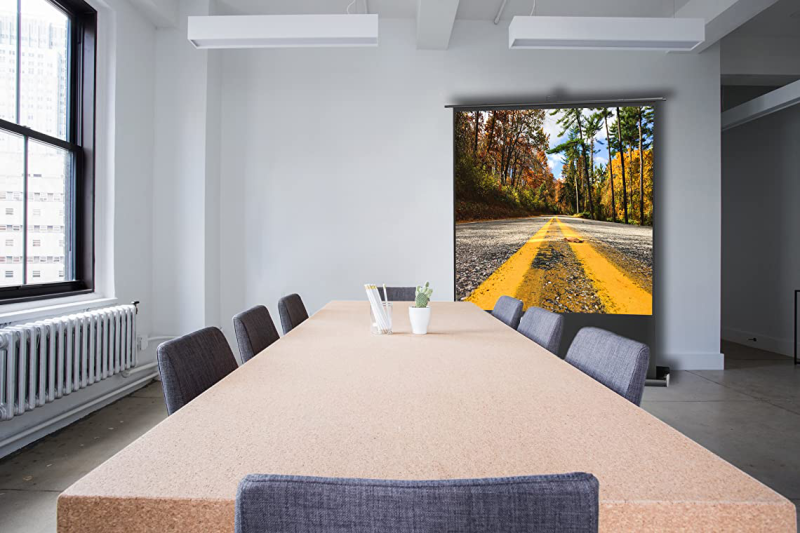 160x100cm pull down floor rising projection screen