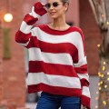 Women's Casual Boho Striped Patchwork Sweater