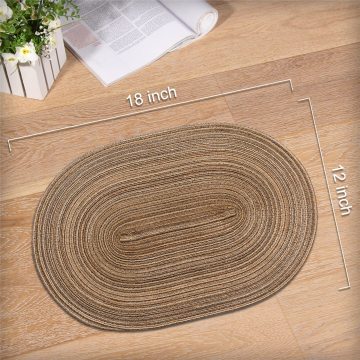 Wholesale Oval Braided Woven Placemats 12x18 Inch Natural Heat Resistant Dining Table Mats