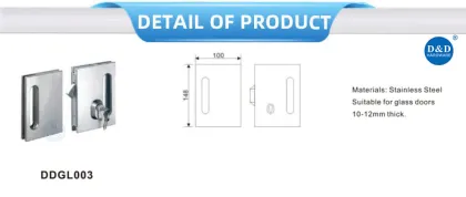 Anti-Theft Stainless Steel Frameless Glass Door Lock
