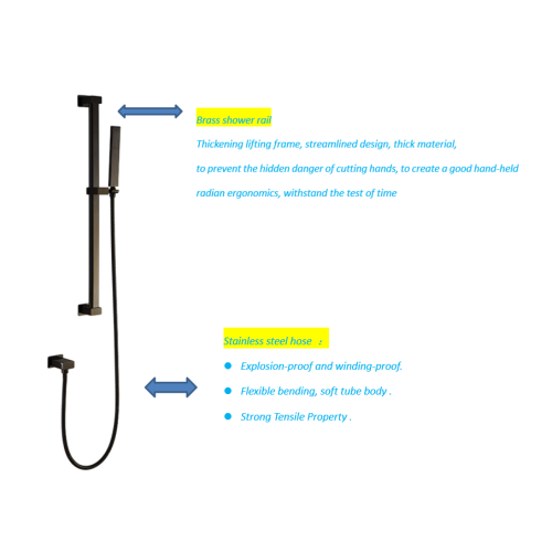 Gun Metal Shower Rail Set