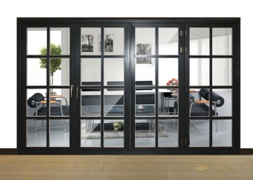 German imported Roto brand hardware upvc laminated profile tinted glass iron grill design folding doors