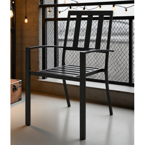 Carbon Steel Outdoor Chair in Black