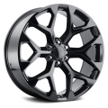 22 -Zoll -Chevy Rims Snowflake Black Machined Rand