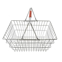 Supermarket Chrome Plated Iron Wire Shopping Basket
