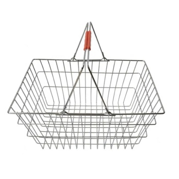 Cesta de compras de alambre de hierro cromado con supermercado