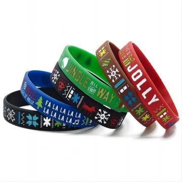 Debossed & Paint Filled Silicone Bracelets for Halloween and Christmas