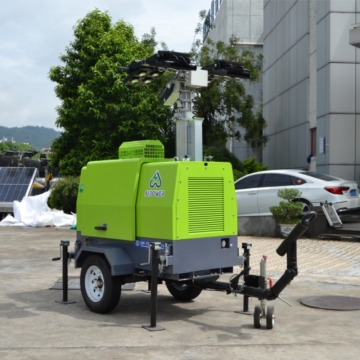 Portable Diesel Powered Light Tower with LED - 10kVA, 9m/8m/7m Height
