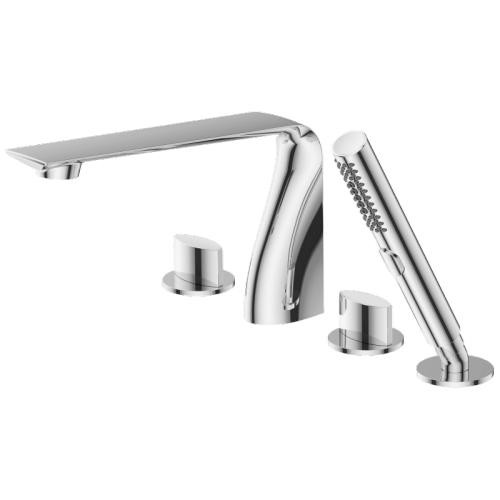 Basin Mixer 4-Hole Rim Mounted Bathroom Mixer With Handshower Factory