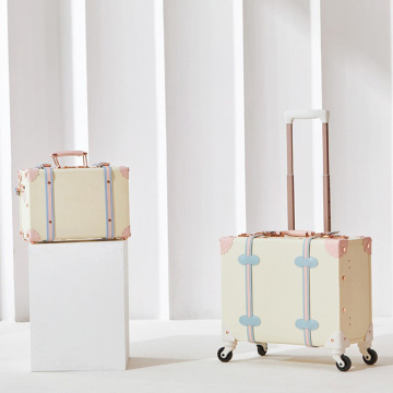 Vintage Carry-On Luggage with Spinner Wheels and Lock (18 inch & 13 inch)