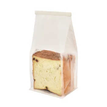 Recycled Cotton Paper Pastry Bag with Window for Baking Toast Bread Rolls