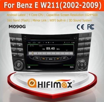 HIFIMAX Android quad core car radio dvd gps navigation system for Mercedes-Benz E class WITH HD screen 1024*600 16G flash