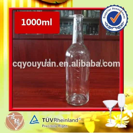light weight glass empty vodka bottle 1 liter