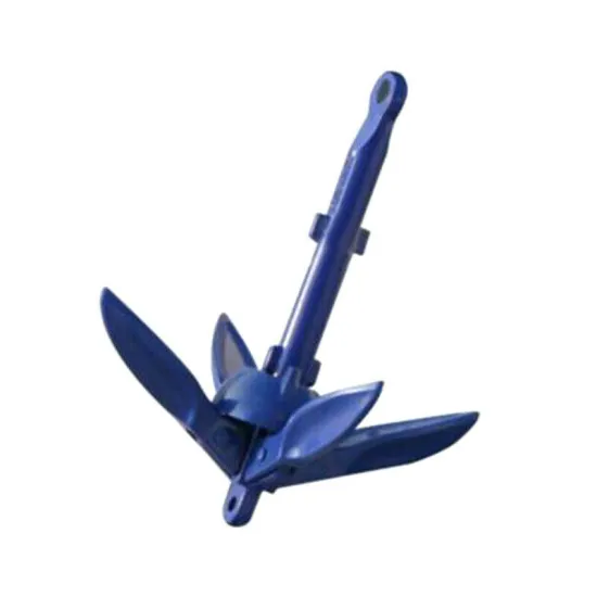 Blue Aluminum Folding Grapnel Anchor for Marine Hardware and Yacht Accessories