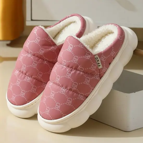 Waterproof, Non-slip Winter Warm Men's Cotton Shoes with Soft Thick Bottom for Indoor Home Decoration & Large Size Slippers