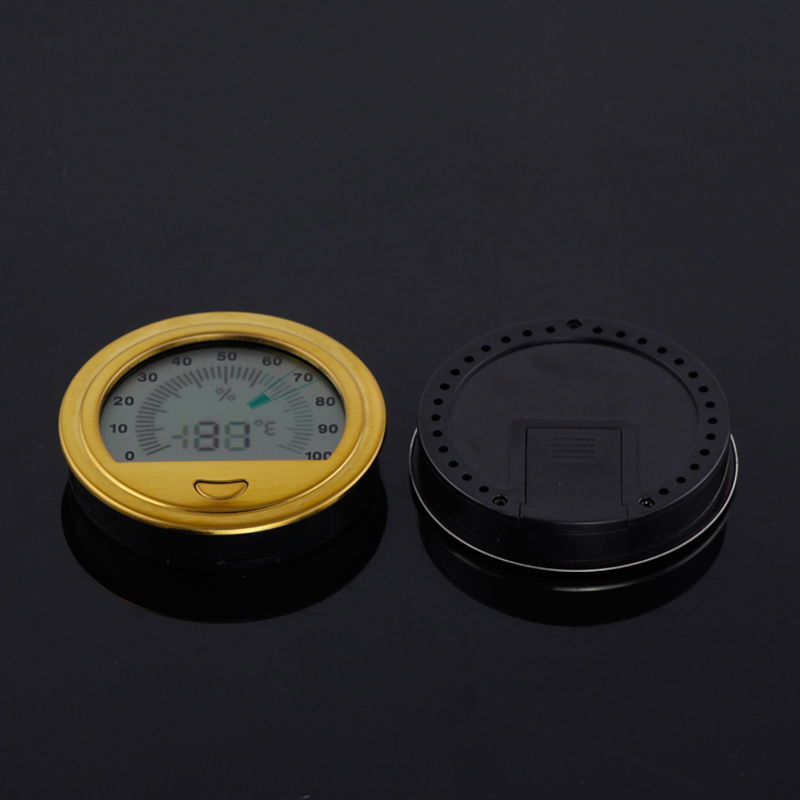 Portable Cigar Hygrometer Round Electronic Humidor Hygrometer Plastic Mini Cigar Accessories For COHIBA Cigar Box