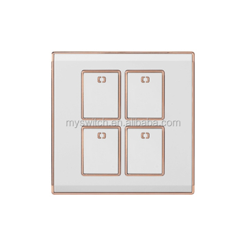Modern 4 Gang 2 Way Smart Light Switch - Fashion Design White Socket for Bangladesh and Pakistan