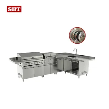 Modern Design BBQ Kitchen Cabinet Modular Charcoal Grill with Sink
