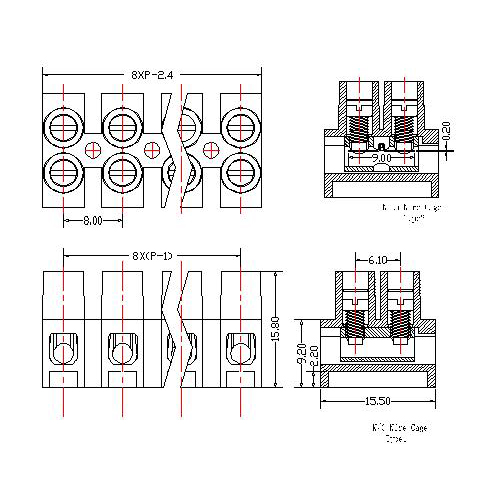 AT800-8.0XXXX-A Feed Through Terminal Block Pitch8.0 mm 