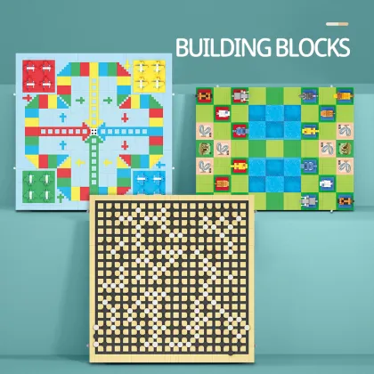 DIY Small Particle Building Block Chess Game: An Educational Flying Chess Board Toy for Kids - MOYU 96007-96012