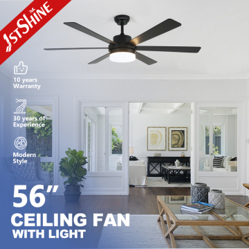1stshine LED Ceiling Fan - 56" Black with MDF Blades and Remote Control
