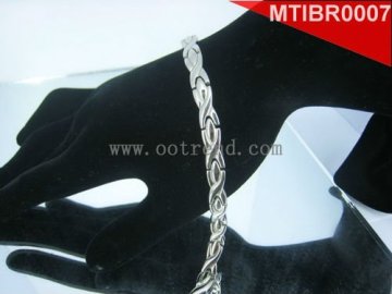 Silver Braided Titanium Bracelets for woman ,braided pattern bracelet