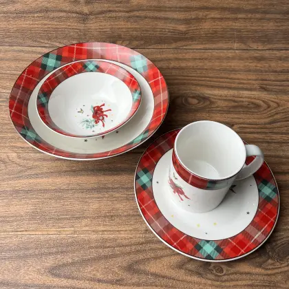 Modern Eco-Friendly PET RPET Dinnerware Set - Recycled Plastic Bowl and Plate Stock
