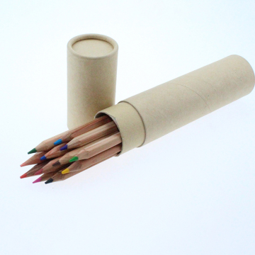 Natural Wood Colored Pencils, 12 Pcs Hexagonal Paper Tube Packed - Wholesale for Kids