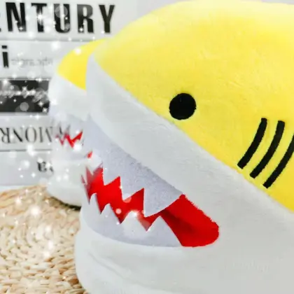 Home Kids Shark Plush Animal Slippers - Factory Custom Children Winter Slippers