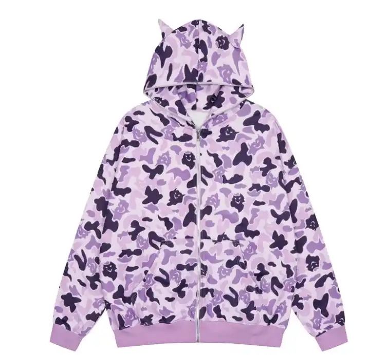 Herrmode anpassade flerfärgade dragkedja hoodie