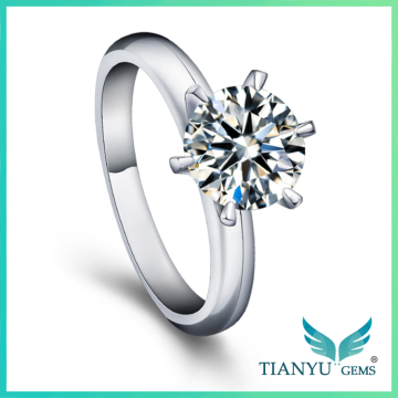 Hot sale18K E F white color round brilliant cut 2carat moissanite engagement rings