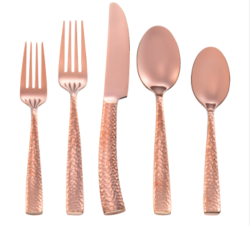 Wholesale Stainless Steel Copper Flatware Set - 5 Piece Bulk Order for Weddings