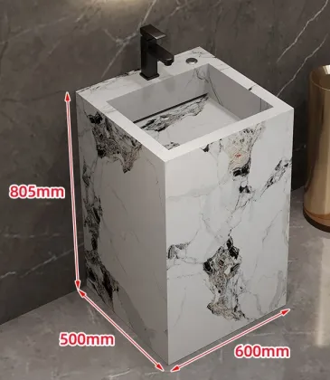 Floor Standing Stone Washbasin Vanity Cabinet