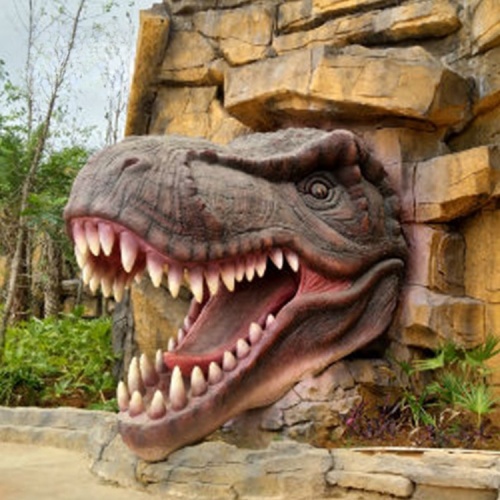 Realistic Dinosaur Head for Restaurant Decoration