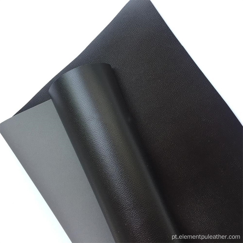 Água elástica preta com base em couro PU para calças