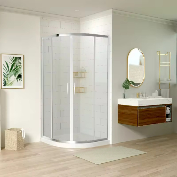 Polished Arc Shape Sliding Shower Enclosure with Tempered Glass
