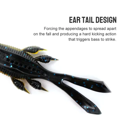 10.5cm 8.8g 6Pcs Silicone Freshwater Fishing Lure - Herofuns Soft Stick Bait Rubber Bass Shad Lures