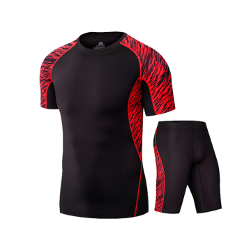 Men Gym Clothes Curved Hem Sport Tight Fitted