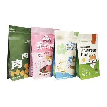 Custom Printed Colorful Wholesale Matte Smell-Proof Aluminum Foil Pet Food Bags